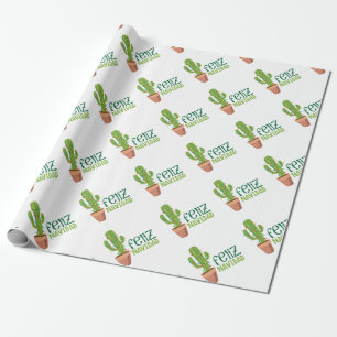 Papel De Presente Cacto Feliz Navidad