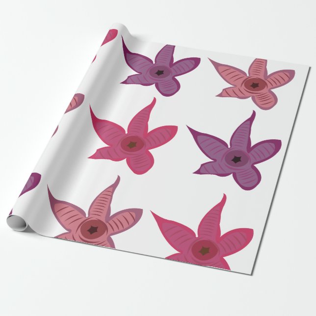 Papel De Presente Cacto Flor Stapelia Estrela-do-Mar  (Desenrolado)