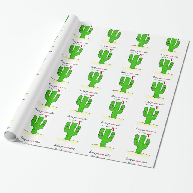 Papel De Presente Cactus Christmas (Desenrolado)