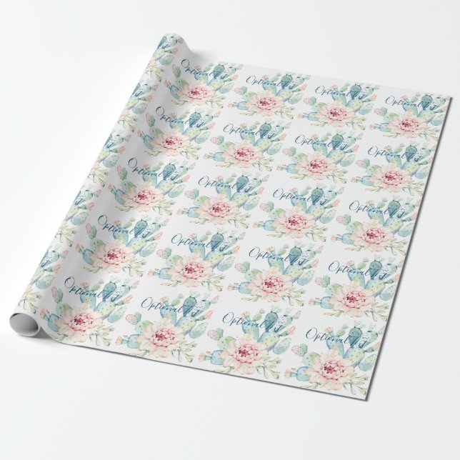 Papel De Presente Cactus de Bloqueio de Pastel de Mola (Desenrolado)