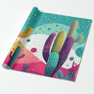 Papel De Presente Cactus em cores claramente brilhantes