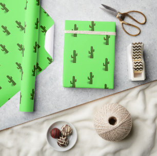 Papel De Presente Cactus em verde-claro