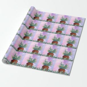Papel De Presente Cactus Sunrise Wraptor Paper