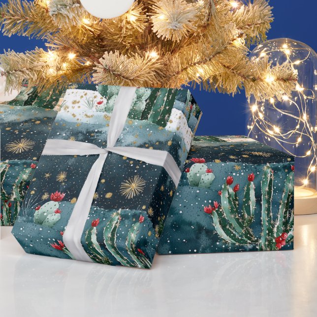 Papel De Presente Cactus Western Cowboy Cowgirl Christmas Western (Feriados)