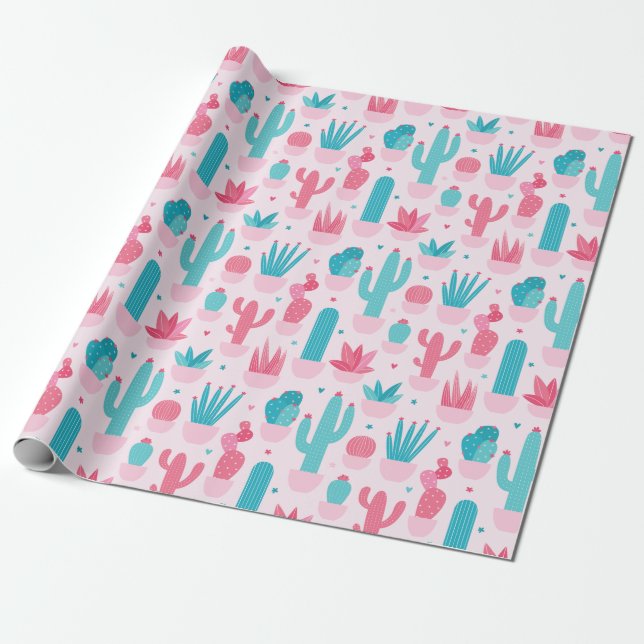 Papel De Presente Cactus Wraping Paper (Desenrolado)