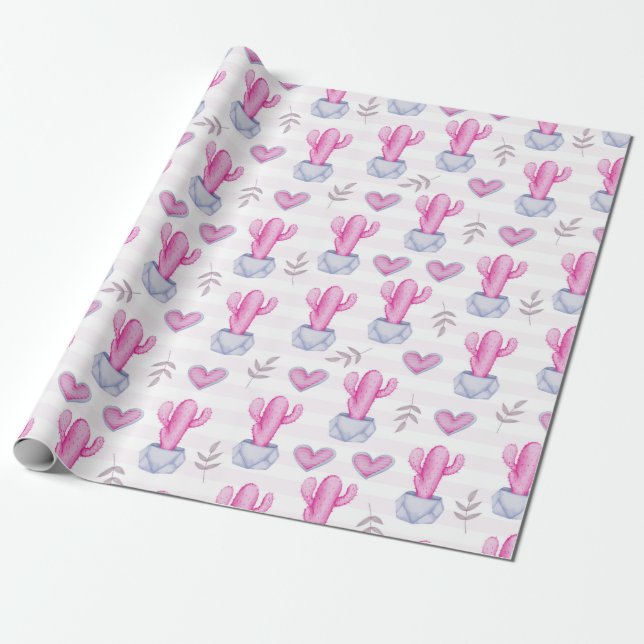 Papel De Presente Cactus Wraping Paper (Desenrolado)