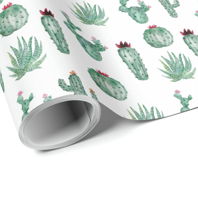 Papel De Presente Cactus Wraping Paper (Ponta do rolo)