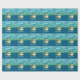 Papel De Presente Cadeado de Pesca com Cores de Água do Partido da R