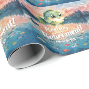 Papel De Presente Cadeado de Pesca com Cores de Água do Partido da R