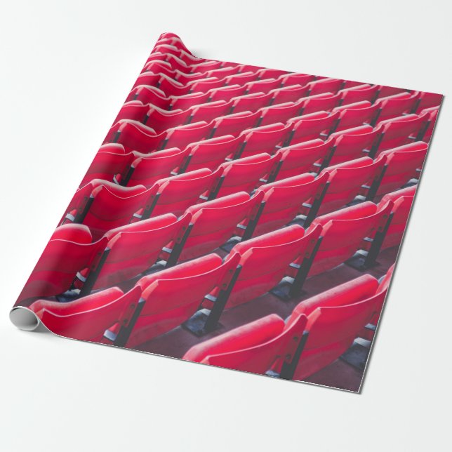 Papel De Presente Cadeiras de teatro vermelho (Desenrolado)