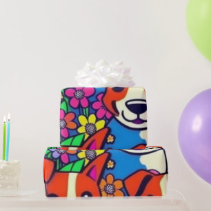 Papel De Presente Cães adoráveis e coloridos cães de estimação