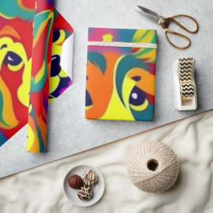 Papel De Presente Cães adoráveis e coloridos cães de estimação