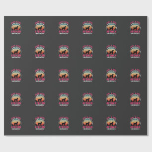 Papel De Presente Cães Afegãos Entusiasta de Cães Pôr do Sol Retro