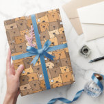 Papel De Presente Cães de Cartoon Kawaii<br><div class="desc">Explore os encantadores Cães de Cartoon Kawaii embrulhando papel,  mostrando cãozinhos encantadores em tons de marrom. Ideal para entusiastas de cães e para quem ama designs brancos!</div>