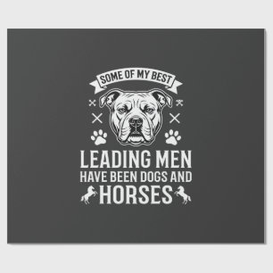 Papel De Presente Cães E Cavalos Liderando Homens