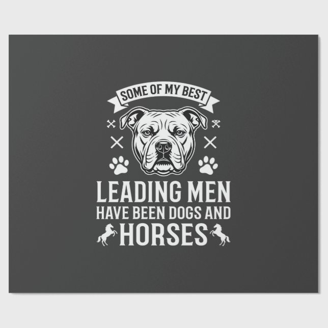 Papel De Presente Cães E Cavalos Liderando Homens (Aberto)