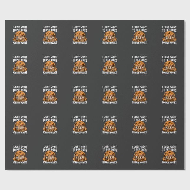 Papel De Presente Cães engraçados de Halloween Vetor de filmes de te (Aberto)