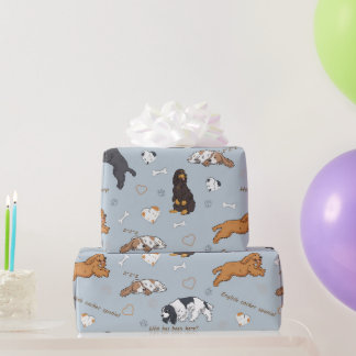 Papel De Presente Cães Espanhóis Cujos padrões são
