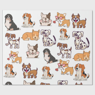 Papel De Presente Cães Felizes