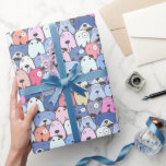 Papel De Presente Cães Felizes Azuis<br><div class="desc">Explore o delicioso papel de embrulho Cães Felizes Azuis,  mostrando adoráveis cães da raça doodle empilhados em tons de azul. Ideal para entusiastas de cães e qualquer um que ame designs caprichosos!</div>