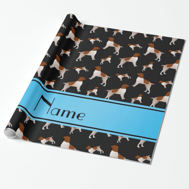 Papel De Presente Cães negros Wirehaired Apontando Griffon (Desenrolado)