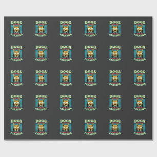 Papel De Presente Cães São Nossa Ligação com o Paraíso Vetor Retro