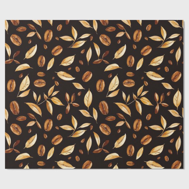 Papel De Presente Café Amante Grão de Café Botânico (Aberto)