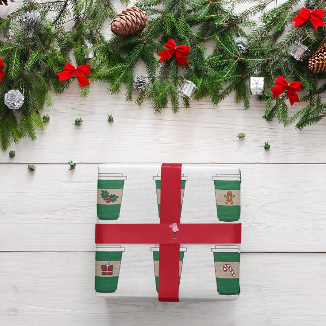 Papel De Presente Café com Leite de Natal Espresso (Criador carregado)