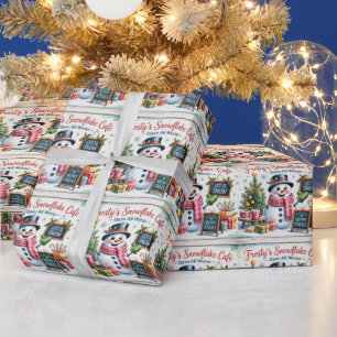 Papel De Presente Café da Floco de Neve do Frosty Vintage