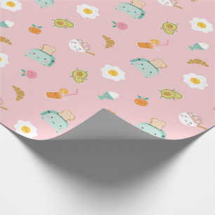 Papel De Presente Café da Manhã Bonito a rosa
