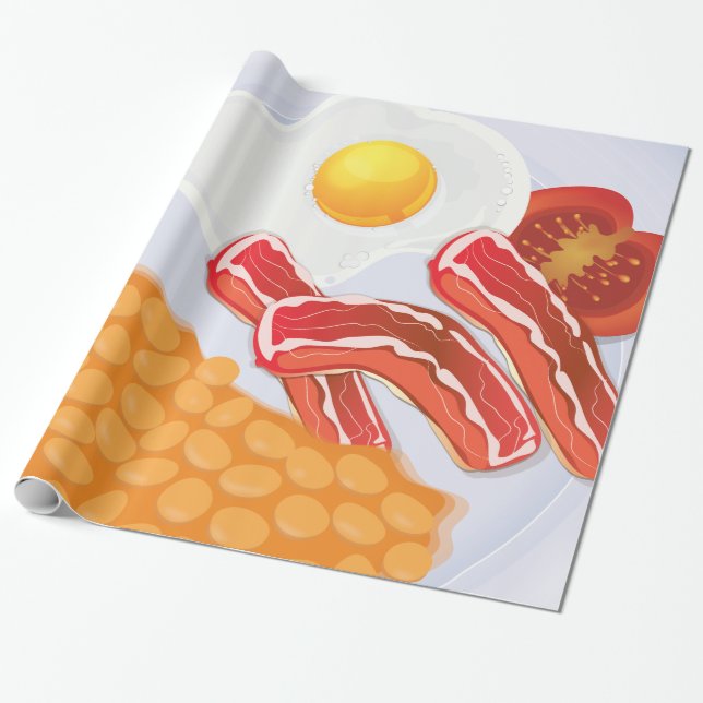 Papel De Presente Café da Manhã Inglês (Desenrolado)