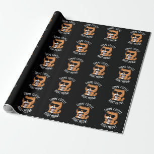 Papel De Presente Café Direita Meow Engraçado Gato Engraçado Pun Esc