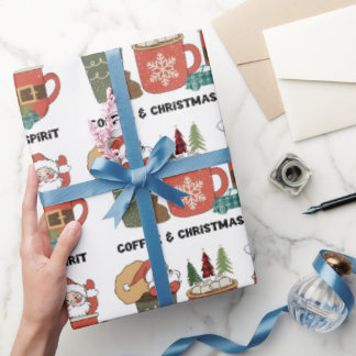 Papel De Presente Café E Espírito De Natal