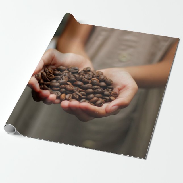 Papel De Presente Café feijões de café com aroma torrado (Desenrolado)