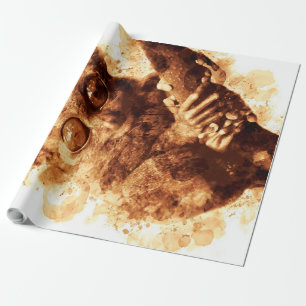 Papel De Presente Café Macaco Grande Olhos Art_633c3e6ae98b6de43e0a6