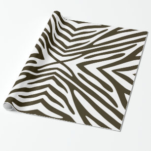 Papel De Presente Café Mocha Neutral Zebra