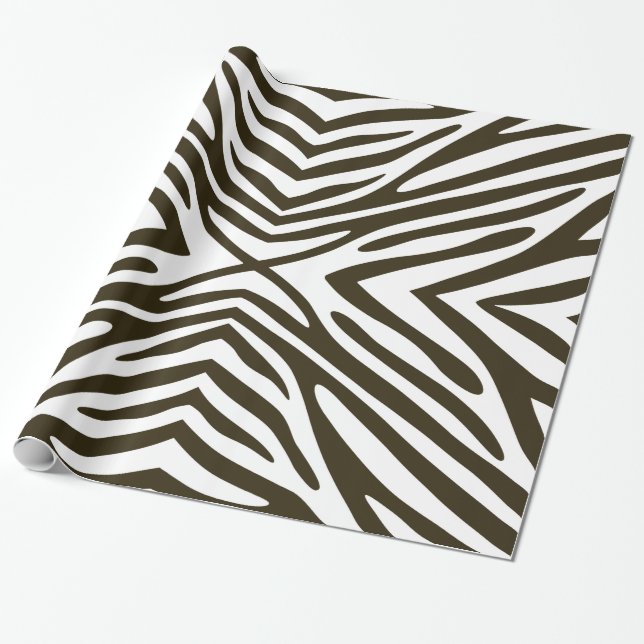 Papel De Presente Café Mocha Neutral Zebra (Desenrolado)