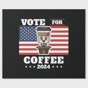 Papel De Presente Café para presidente, vote no café