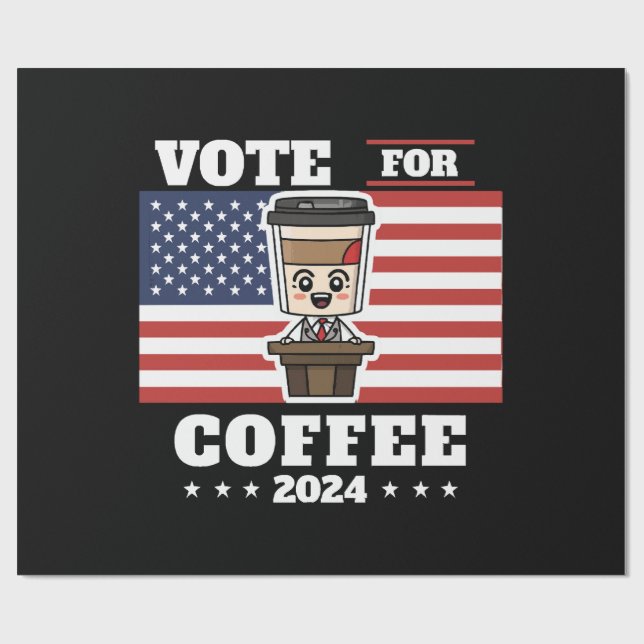 Papel De Presente Café para presidente, vote no café (Aberto)