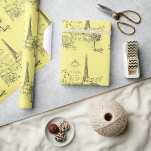 Papel De Presente Cafe Paris Wrapping Paper
