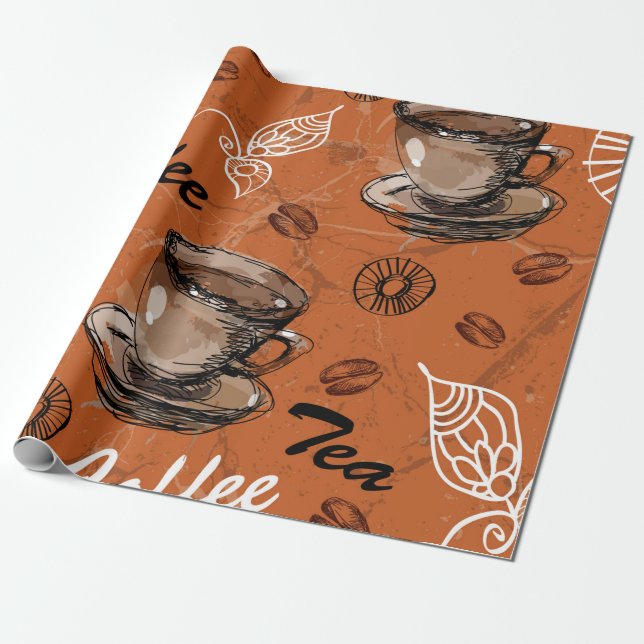 Papel De Presente Café Tea Lover (Desenrolado)