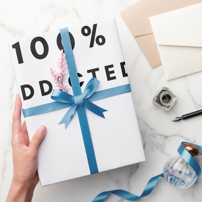 Papel De Presente Cafeína 100% Viciada em Design de café (Criador carregado)