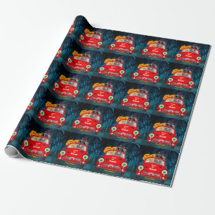 Papel De Presente Cairn Terrier Dirigindo Carro Assustador Halloween