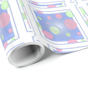 Papel De Presente Caixa de Polkadot Azul