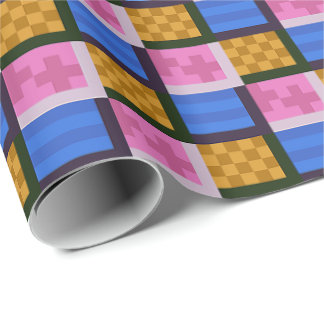 Papel De Presente Caixas com Padrão Abstrato