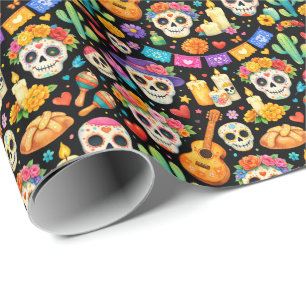 Papel De Presente Calavera Night Fiesta