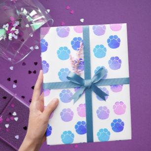 Papel De Presente Calçado De Roxo E Elefante Rosa De Diversão Aquare