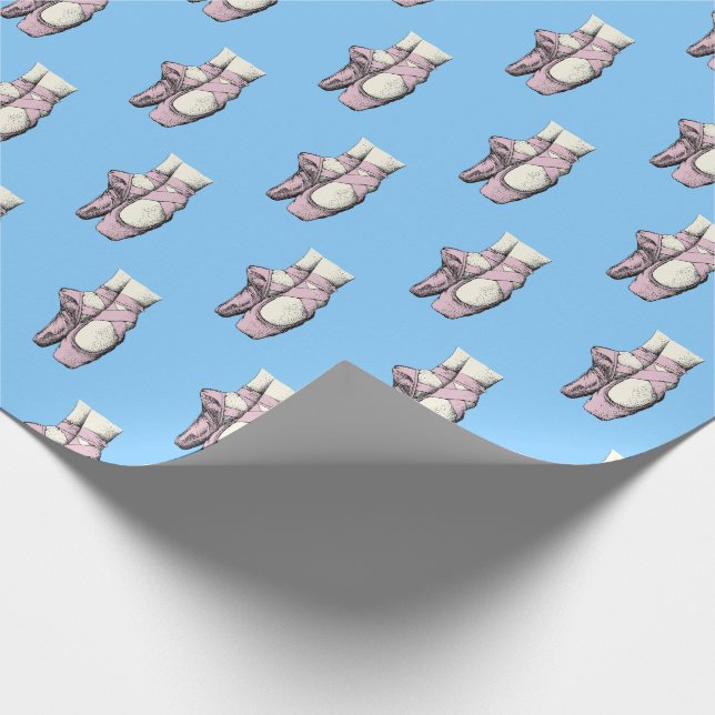 Papel De Presente Calçados Rosa Ballerina En Ponteiro FL Sky Blue BG (Ponta)