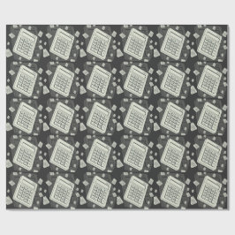 Papel De Presente Calculadora Minimalista e Ilustração de Padrão Mat