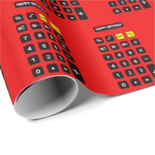 Papel De Presente Calculadora Red Birthday